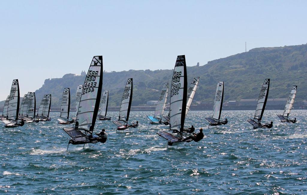 Race 6 starts on day 3 of the VRsport.tv International Moth UK Nationals in Weymouth © Mark Jardine / IMCAUK